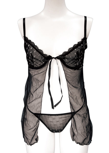 シースルーベビードール ブラック 画像2