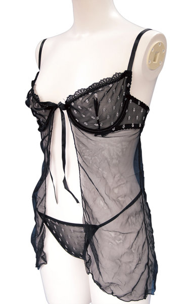 シースルーベビードール ブラック 画像4