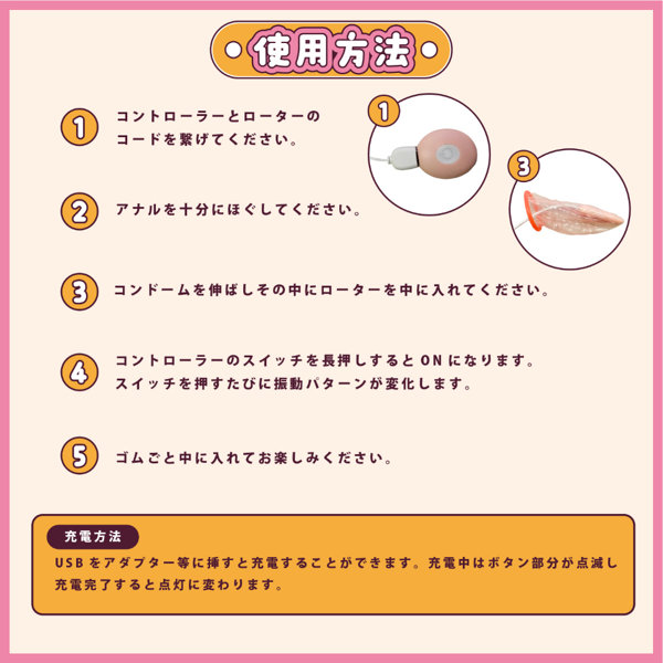 072LABO ルーインドオーガズム おねだりくん2号 マイクロアナルローター ロング 即プレSET 80mlアナルローション＆コンドーム付き（MIU0562） 画像2