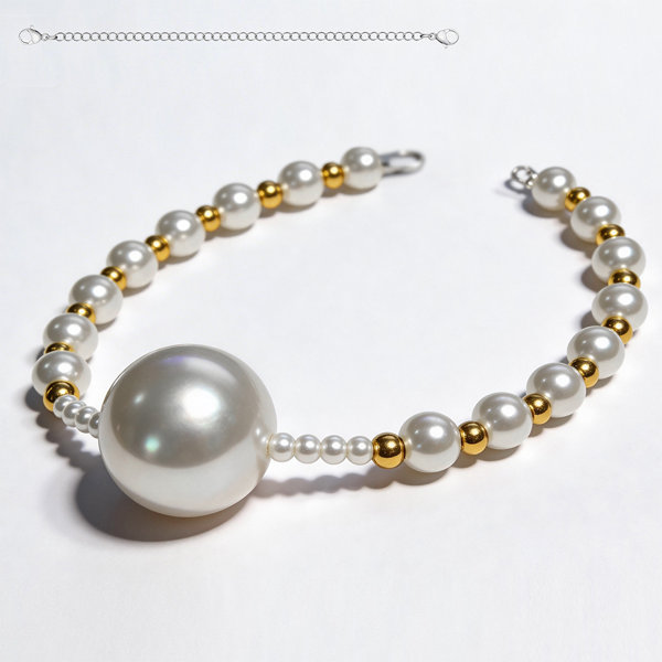 【Night Sexy Queen-パール口枷】-Gold＆White（QP-101） 画像2