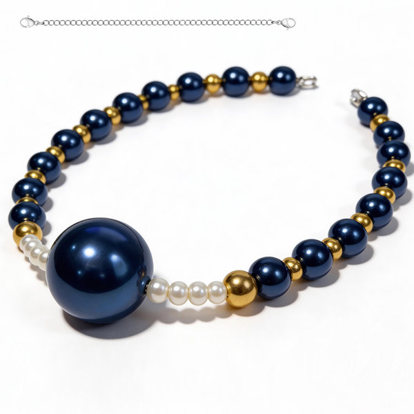 【Night Sexy Queen-パール口枷】-Gold＆DeepBlue（QP-102） 画像2
