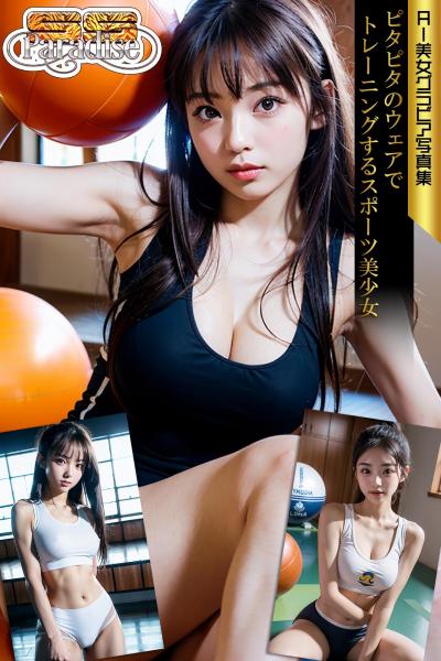 ピタピタのウェアでトレーニングするスポーツ美少女 AI美女グラビア写真集【SS-Paradise】（POD）