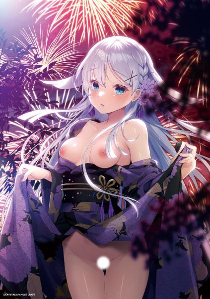 『刹那にかける恋はなび』 A4高精細アクリルアート 朱雀院 撫子