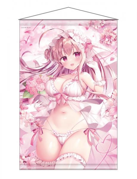 【猫りん堂】白もち桜 B2Wスエードタペストリー 12月12日受注開始分