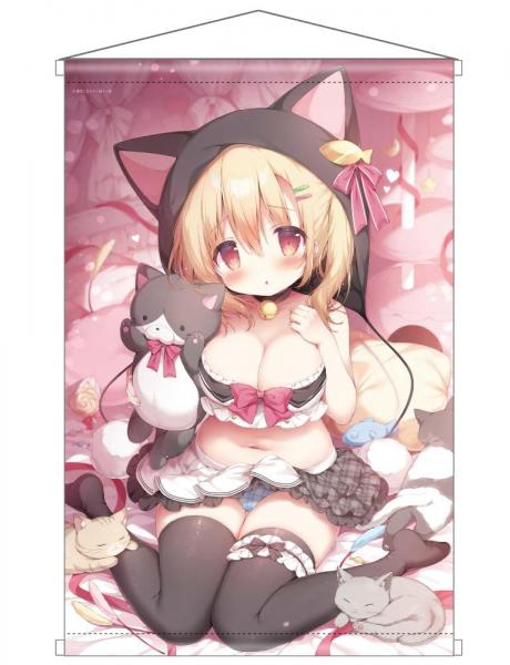 【猫りん堂】桃豆こまもちC B1Wスエードタペストリー 11月8日受注開始分