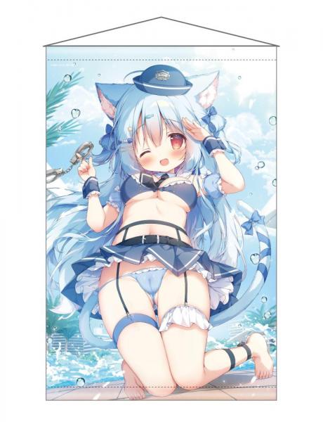 【猫りん堂】桃豆こまもちA B2Wスエードタペストリー 11月8日受注開始分