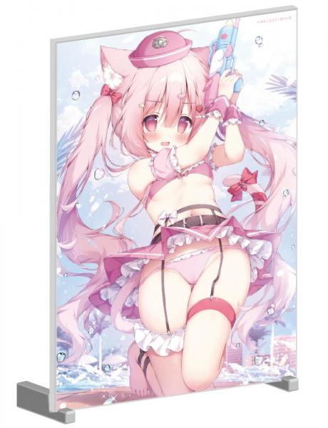 【猫りん堂】桃豆こまもち A5アクリルパネル 8月29日受注開始分