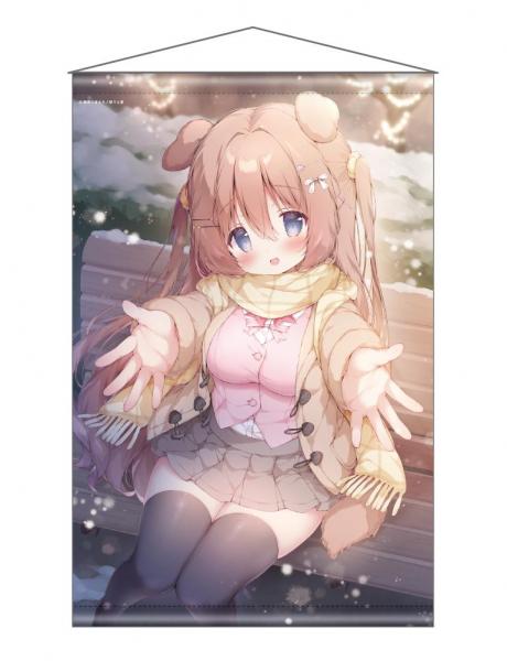 【猫りん堂】桃豆こまもち B1Wスエードタペストリー 2月27日受注開始分