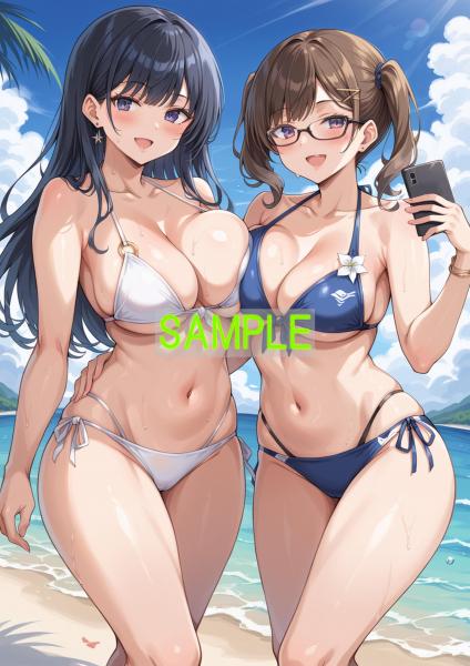 A4サイズ （高画質）ポスター オリジナル アニメ キャラ 同人 水着