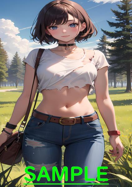 A4サイズ （高画質）ポスター オリジナル アニメ キャラ 同人 水着