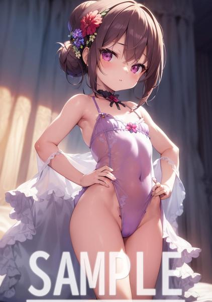 A4サイズ （高画質）ポスター オリジナル アニメ キャラ 同人 水着
