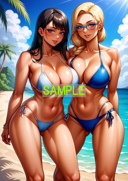 A4サイズ （高画質）ポスター オリジナル アニメ キャラ 同人 水着