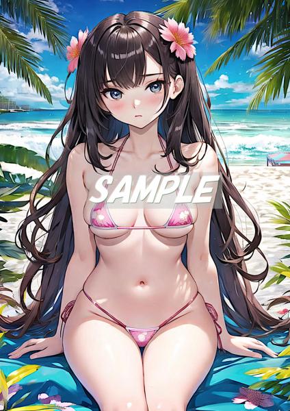 A4サイズ （高画質）ポスター オリジナル アニメ キャラ 同人 水着
