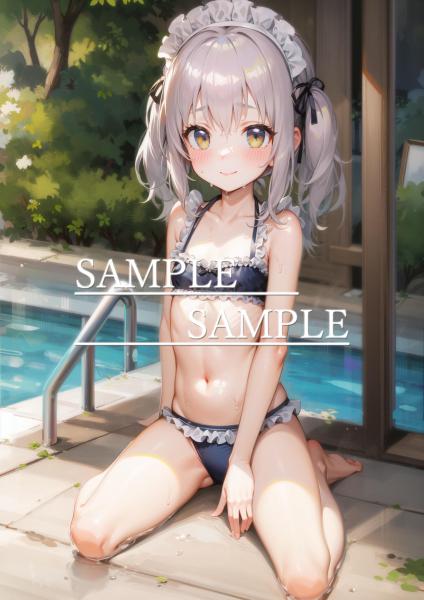 A4サイズ （高画質）ポスター オリジナル アニメ キャラ 同人 水着