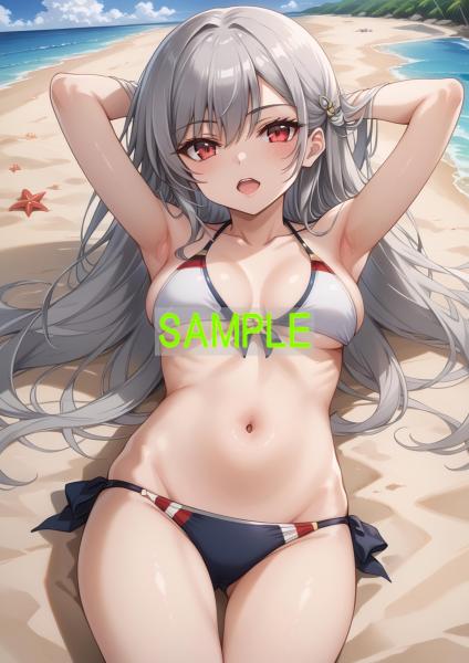 A4サイズ （高画質）ポスター オリジナル アニメ キャラ 同人 水着