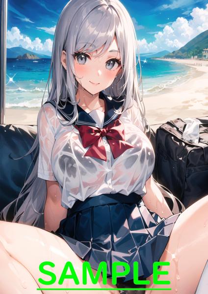 A4サイズ （高画質）ポスター オリジナル アニメ キャラ 同人 水着
