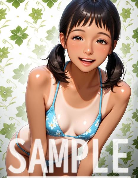 A4サイズ （高画質）ポスター オリジナル アニメ キャラ 同人 水着