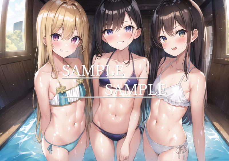 A4サイズ （高画質）ポスター オリジナル アニメ キャラ 同人 水着