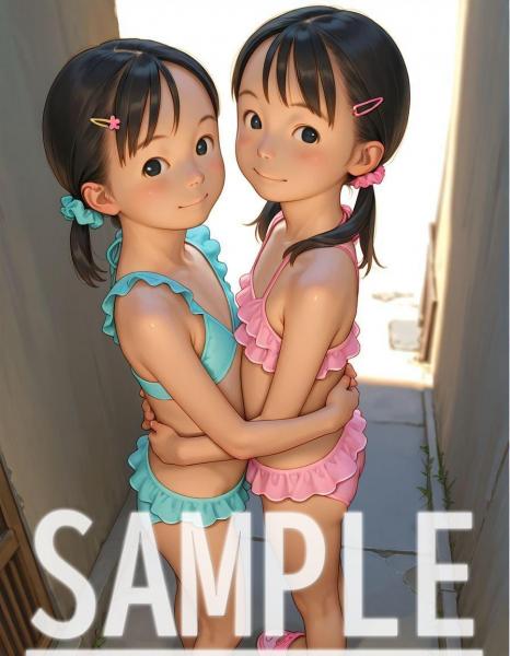 A4サイズ （高画質）ポスター オリジナル アニメ キャラ 同人 水着