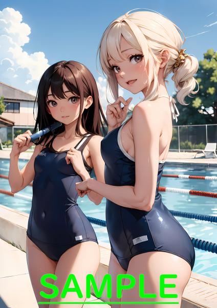 A4サイズ （高画質）ポスター オリジナル アニメ キャラ 同人 水着