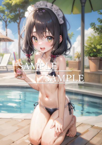 A4サイズ （高画質）ポスター オリジナル アニメ キャラ 同人 水着