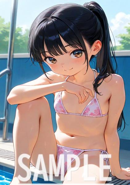 A4サイズ （高画質）ポスター オリジナル アニメ キャラ 同人 水着