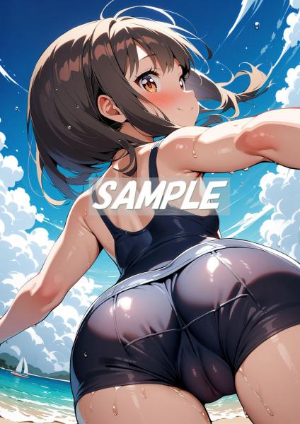A4サイズ （高画質）ポスター オリジナル アニメ キャラ 同人 水着