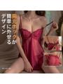 バストスリップドレス赤