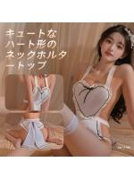 可愛いメイド エプロン コスチューム ベビードール   制服 過激 誘惑 萌え  ハロウィン 仮装    コスプレ パーティー 尻の露出のサムネイル画像