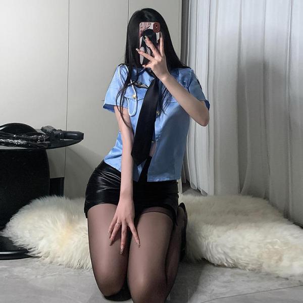 ポリス コスプレ レディース セクシー トップス スカート ネクタイ ストッキング 4点セット コスチューム 衣装 パーティー 仮装 ミニスカ 警察 制服 かわいい ハロウィン レディース 8537 | エロリンク・女性用玩具データベース