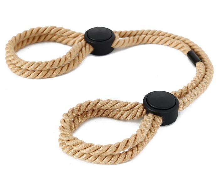 SM 拘束 ロープ 手錠風 【結ばない/簡単装着】 麻縄風 ストッパー付き 手枷 足枷 縛り プレイ ボンテージ 初心者 ポリエステル F780
