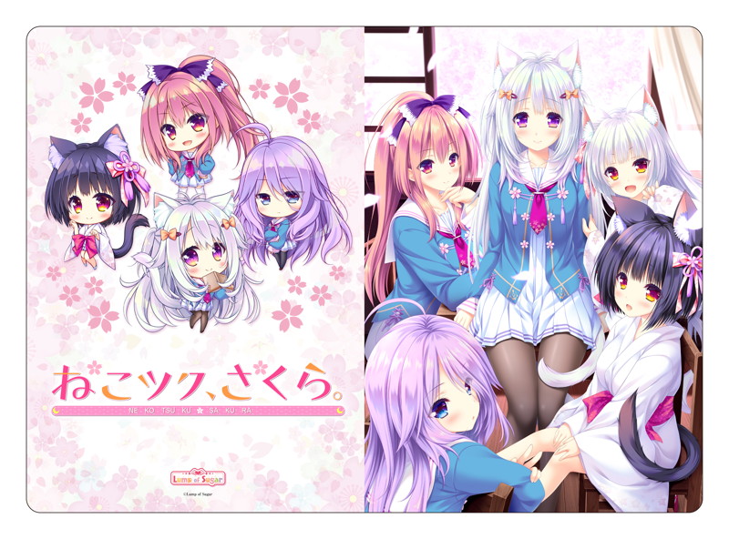 『ねこツク、さくら。』タブレットカバー Lサイズ